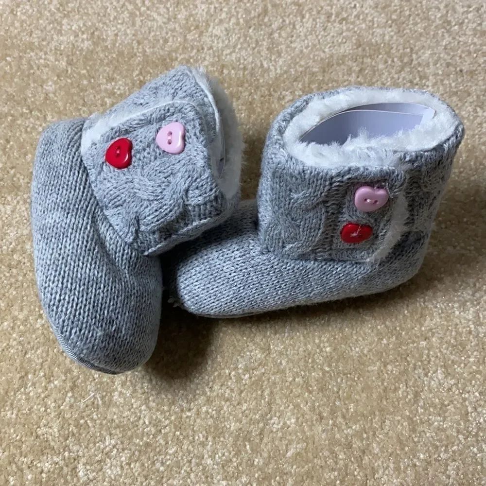 Girl Gray faux-fur Lined Booties 6-12month